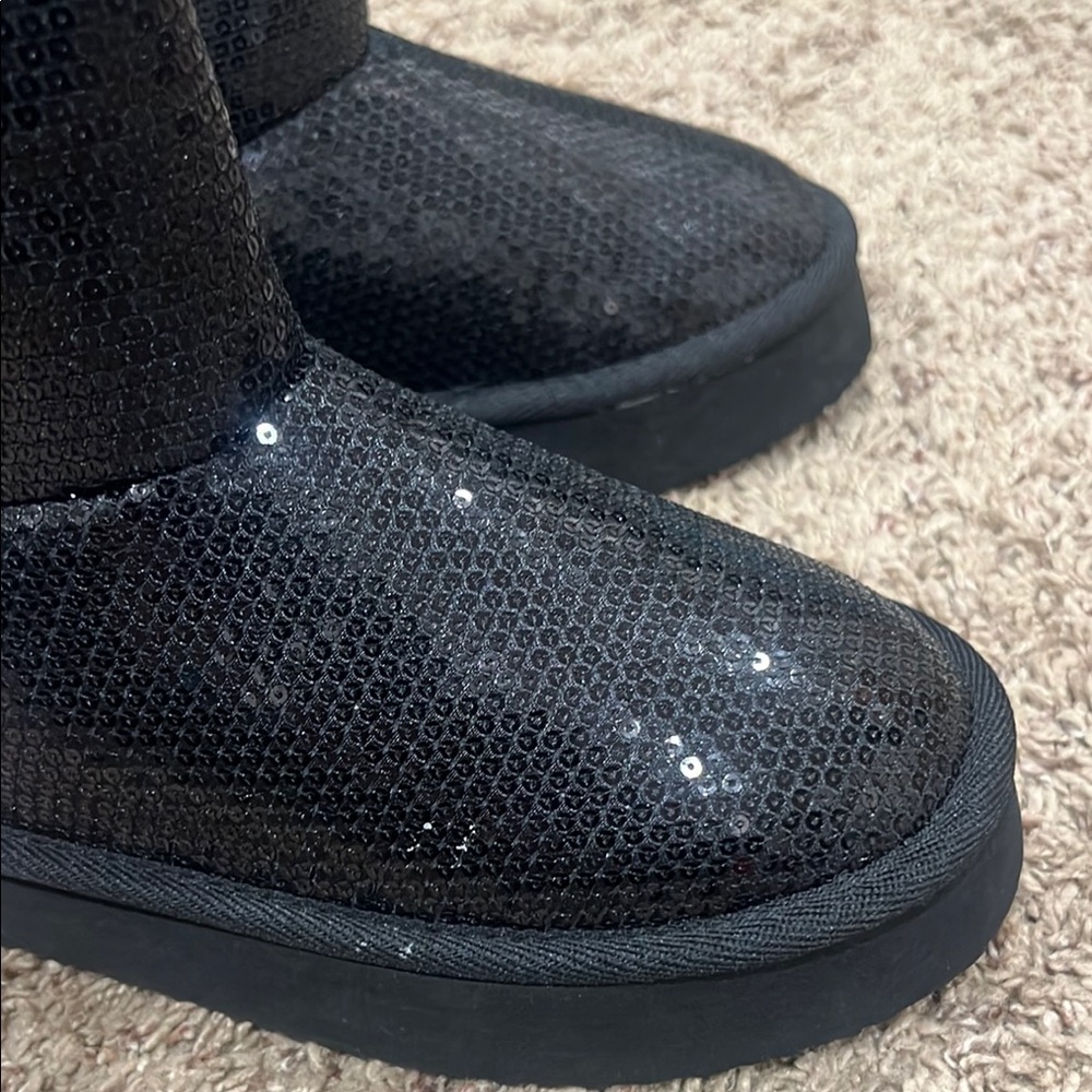 Juicy Couture Black Sequin Boots - Picture 2 of 6